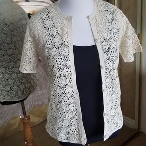 NWOT Summer Cotton lace crochet blouse jacket top